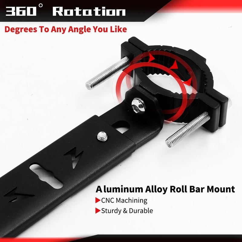 PLUSBEAM Motorcycle Spotlight Mounting Bracket, Light Bar Expansion Bracket for Spot Lights (Pack of 1) - Image 2